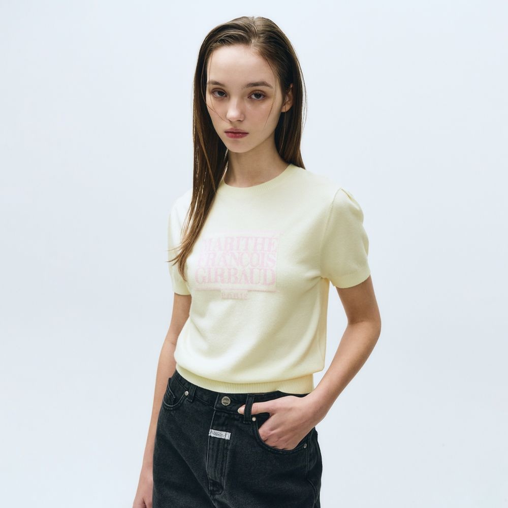 W CLASSIC LOGO HALF KNIT ivory