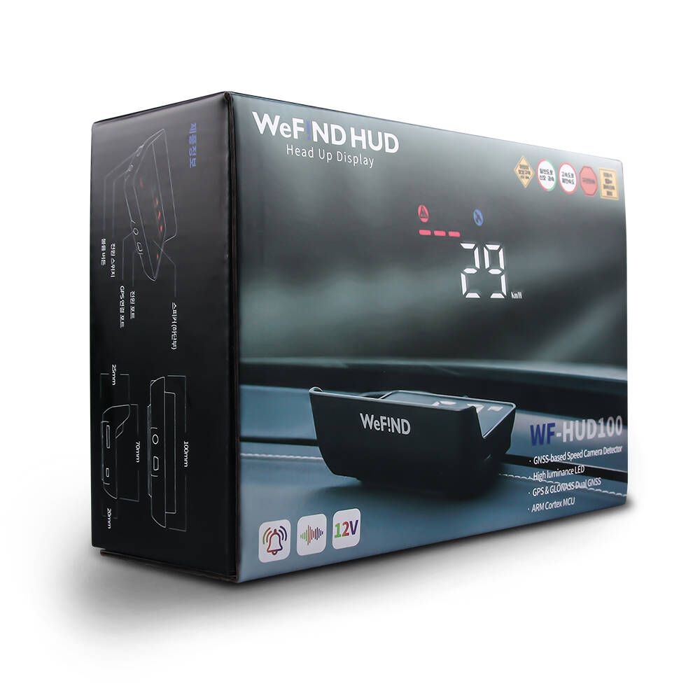 위파인드 허드백 HUD 헤드업 디스플레이 과속 카메라 안내단말기 HUD100 ㅣ DB 1+3년 & 퓨즈 박스 연결 전용 케이블 포