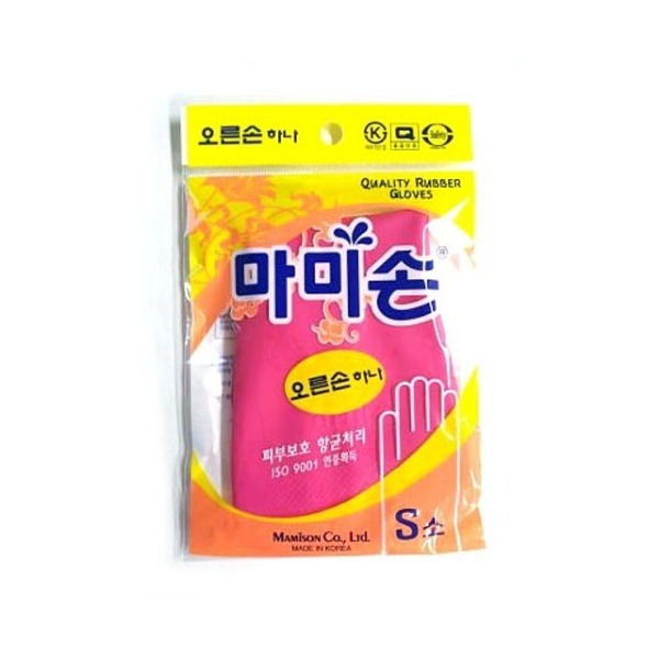 마미손 고무장갑 오른손 하나 S 소 핑크 주방 위생