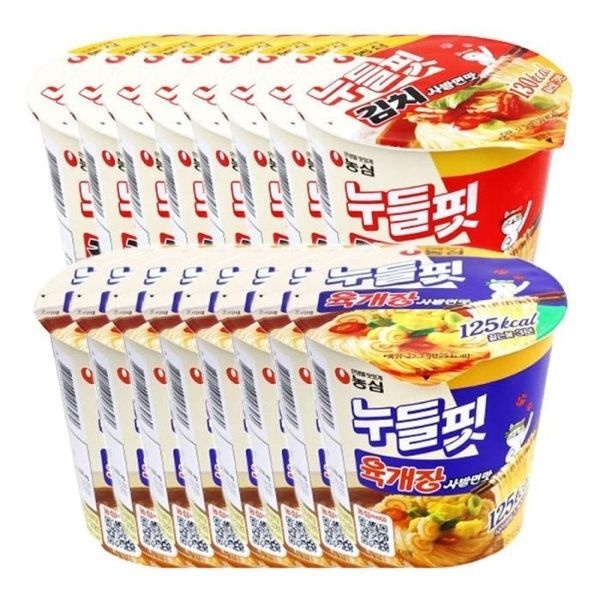 누들핏 김치사발면맛 8개+누들핏 육개장사발면맛 8개 총16개