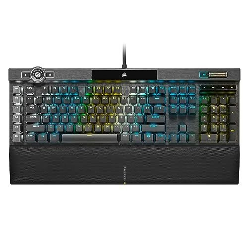 Corsair K100 RGB 광축 기계식 유선 게이밍 키보드 QWERTY US OPX 스위치 PBT 키캡 Elgato Stream Deck iCU