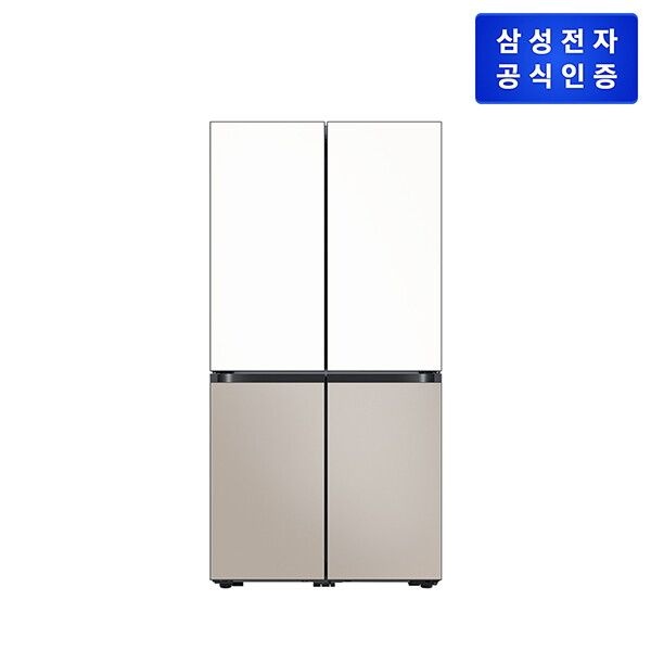 삼성전자㈜ 삼성전자 [삼성전자] Bespoke AI 냉장고 25년형 4도어 RM70F90R2ZG 905L 에센셜 화이트 + 에센셜 베이지