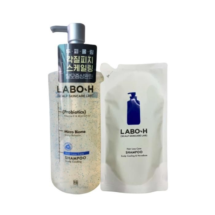 라보에이치 두피강화 클리닉 쿨링 노세범 샴푸 400ml + 리필 400ml