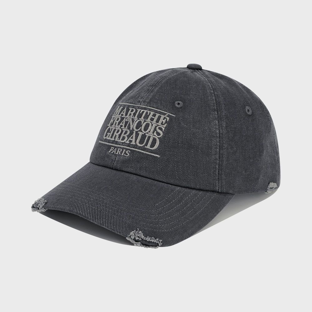 CLASSIC LOGO DAMAGED OVERFIT CAP charcoal