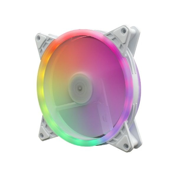 [에이원아이엔티]에이원 AONE 스톰 Auto RGB 더블링 140mm 화이트 시스템쿨러 저소음 케이스 쿨링팬