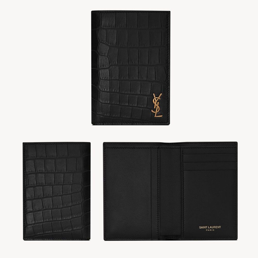 [해외] 생로랑 YSL 남성 크로커다일 매트 레더 카드지갑 월렛 668736DZEDW1000 [관부가세포함]