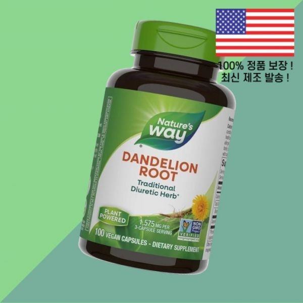 [해외] 네이처스웨이 민들레뿌리 루트 전통 이뇨제 허브 100캡슐 Nature's Way Dandelion Root Traditional Diuretic Herb 100 capsules 3525888