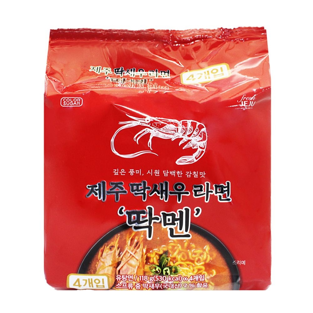 제주 딱새우 라면 딱멘 (118gx4개입)
