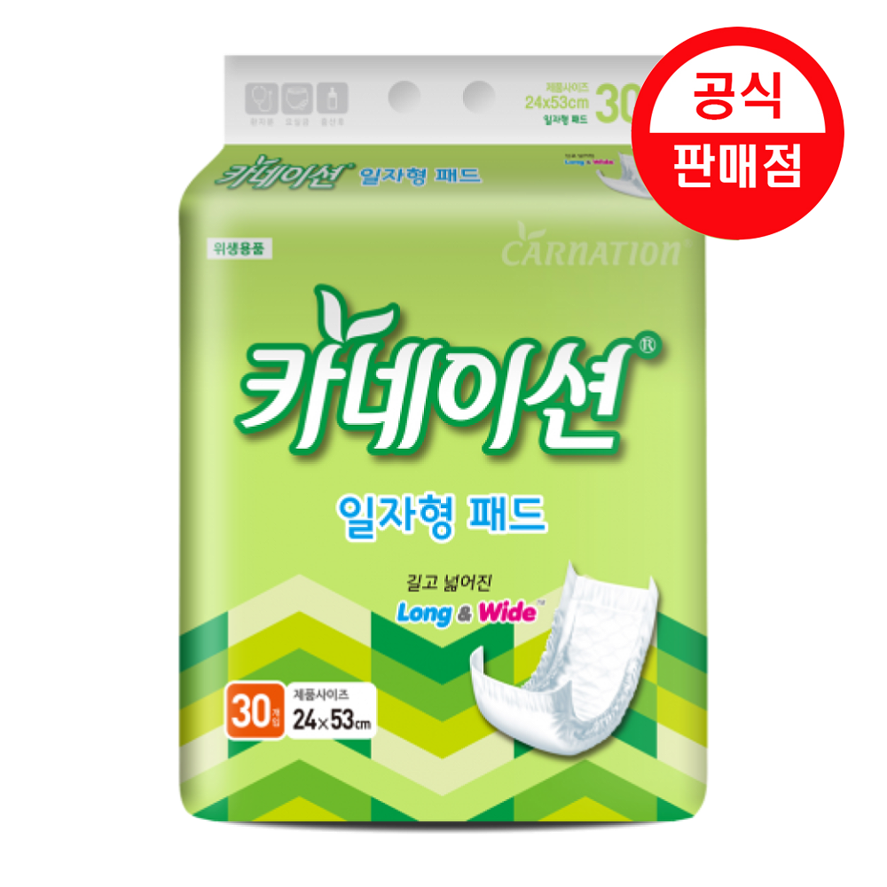 [오늘출발] 카네이션 성인용기저귀 일자형 8팩 (240개) 대형 속기저귀