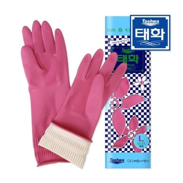 태화 고무장갑 L (대) 마파 핑크 10켤레 천연 고무