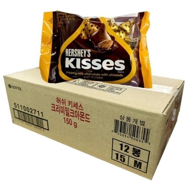 롯데 허쉬 키세스 크리미 밀크아몬드 150g 12개