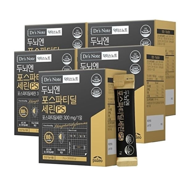 팔레오 [팔레오]팔레오 닥터스노트 두뇌엔 포스파티딜세린 PS 2g 30포 5박스 5개월분