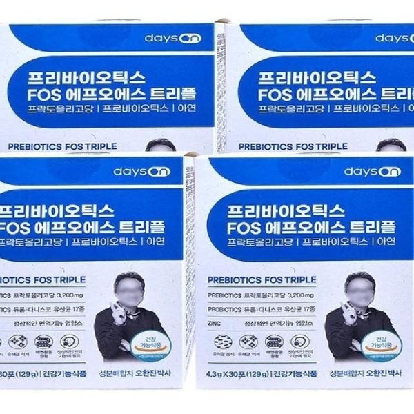 데이즈온 오한진 프리바이오틱스 FOS 트리플 4박스x30포 4개월분 ...