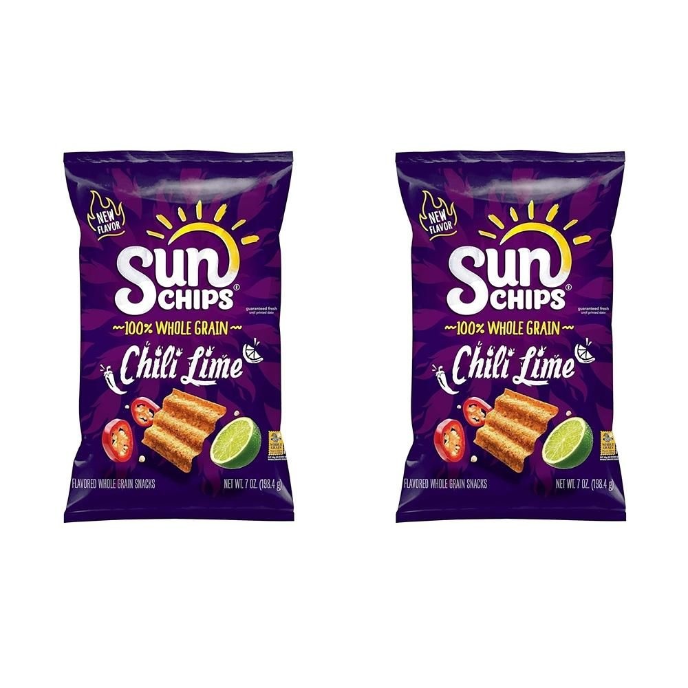 [해외] 선칩 멀티그레인 칩 198.4g 2팩 칠리 라임 Sun Chips Multigrain Chips Chili Lime, 7 Oz