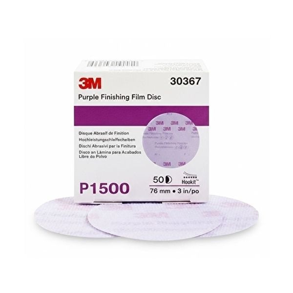 고품질 260L P1500 퍼플 피니싱 필름디스크 76mm 50매 후킷 30367 샌딩 마무리 연마 WFO0C7W