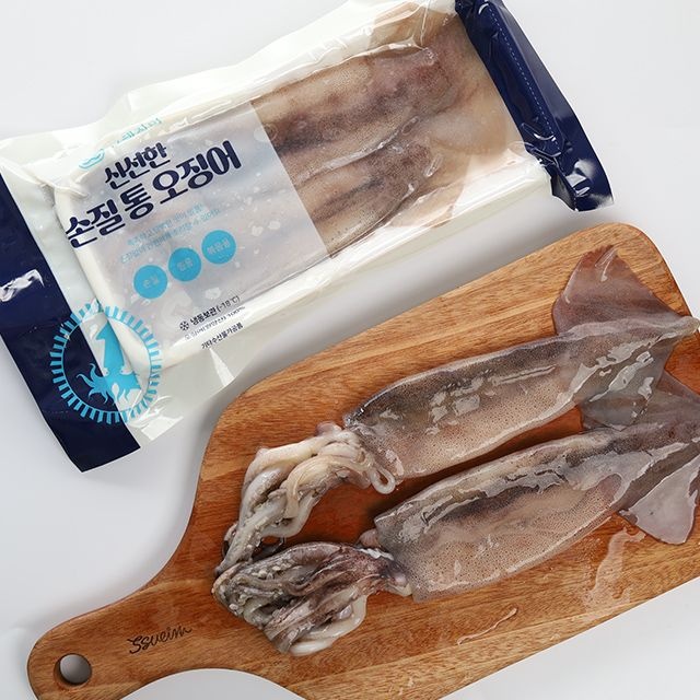 [온누리상품] 자연산 손질 통오징어 260g x 3팩 (6마리)
