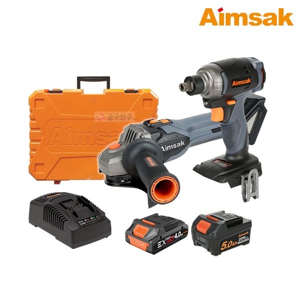 아임삭 아임삭 BL18GX (TL) 충전 콤보 세트 20V MAX 5.0Ah 4.0Ah (탭리스) 그라인더+임팩드라이버 렌치 BL18G70V BL18X310