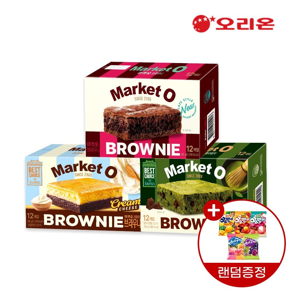 [롯데온] 오리온 마켓오 브라우니 초코 12P + 말차 12P + 크림치즈 12P (12,950원/무배)