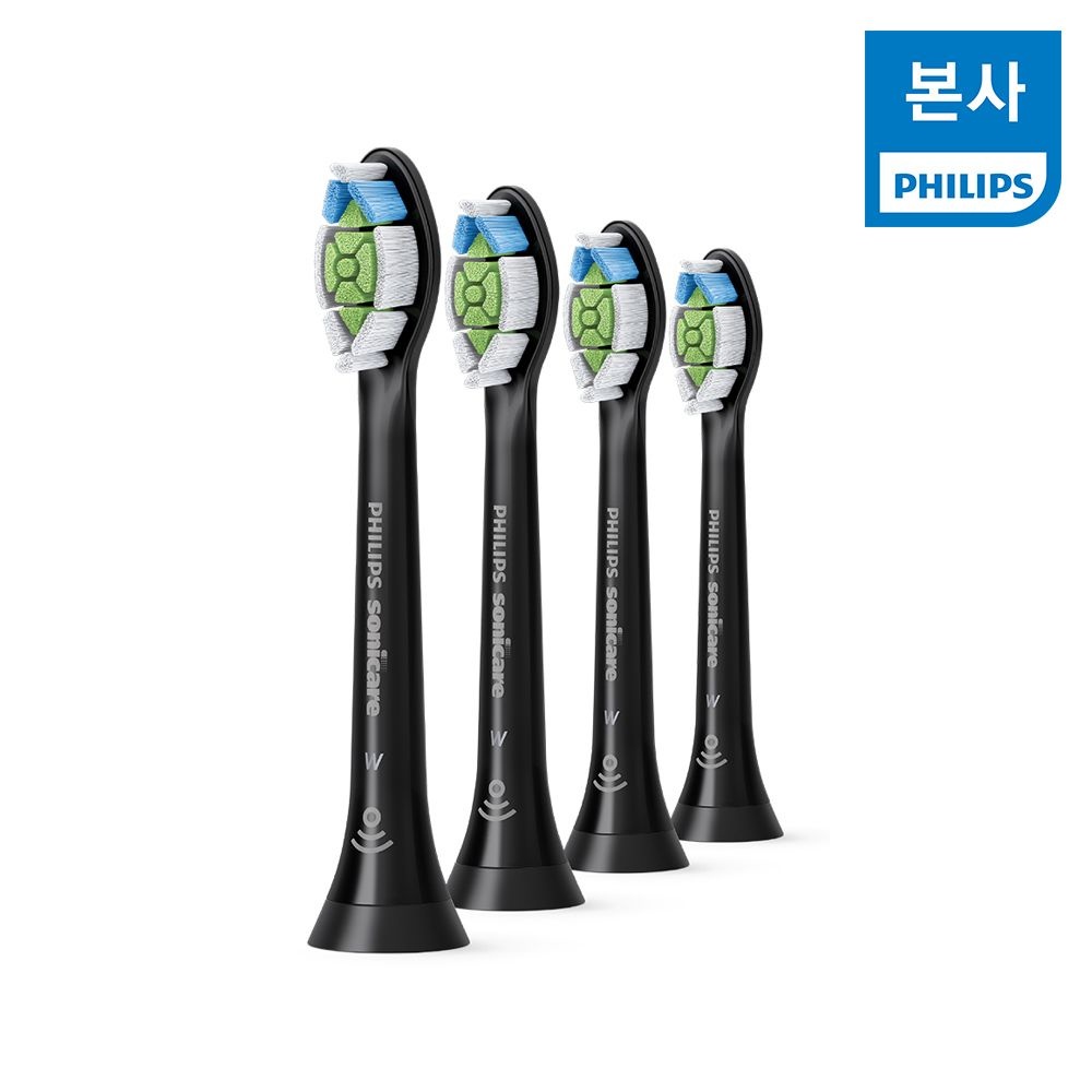 [롯데백화점] 필립스 PHILIPS 필립스 소닉케어 W 옵티멀 화이트 칫솔모 블랙 4개입 HX6064/91