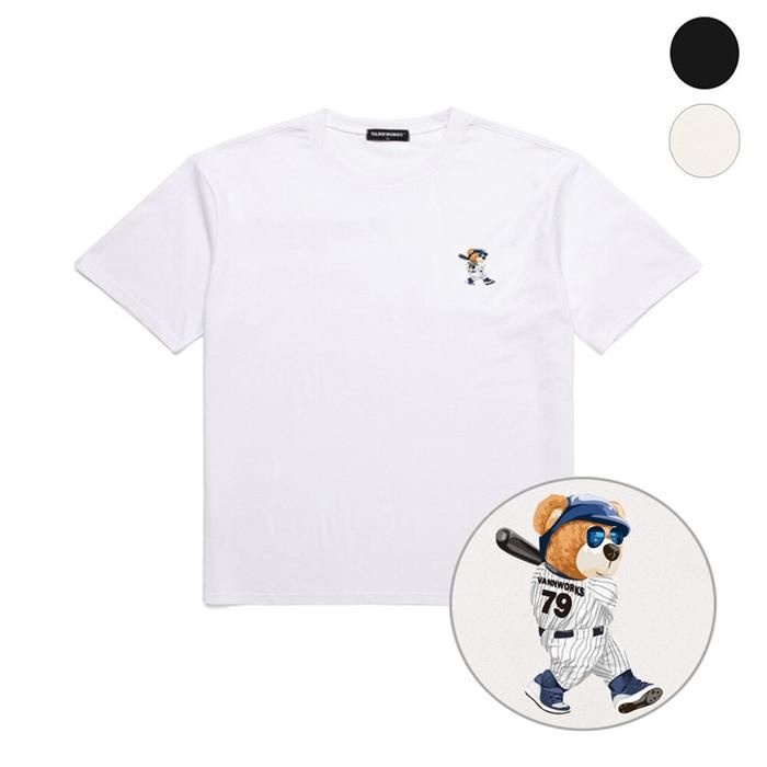 [밴웍스]MINI BASEBALL BAER 오버핏 반팔 티셔츠 (VNDTS217) 2칼라