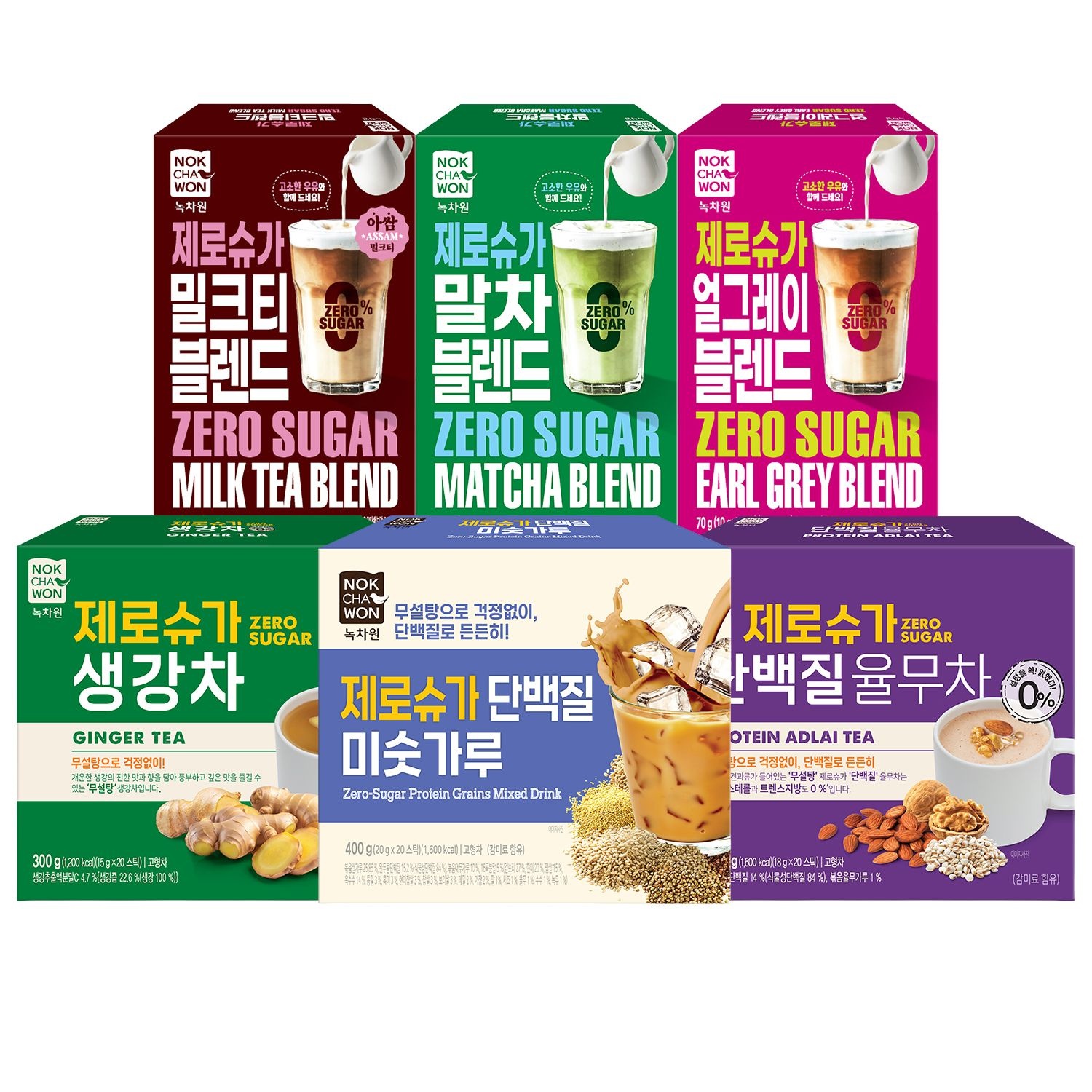 [롯데온] 녹차원 제로슈가 미숫가루 / 말차 / 생강차 외 5종 교차 가능 (8,260원/무료)