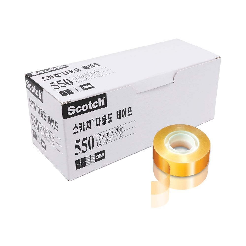 [오늘출발] 3M 스카치 다용도 투명 테이프리필550R 12mm/20m 12개입