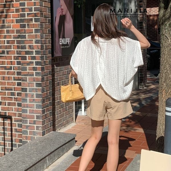 (현대Hmall) [하프클럽/마리지아]자가드 트임 잰틀 티셔츠_MBLB21151