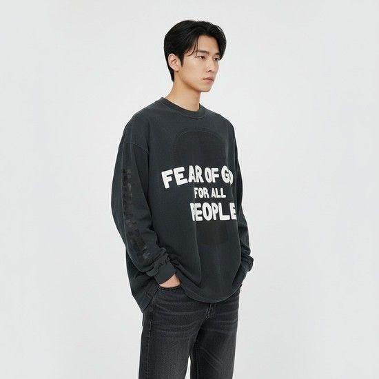 퓨처 릴드 오버핏 롱슬리브 긴팔 남성 티셔츠 FG25FW10 10403HWJ 001