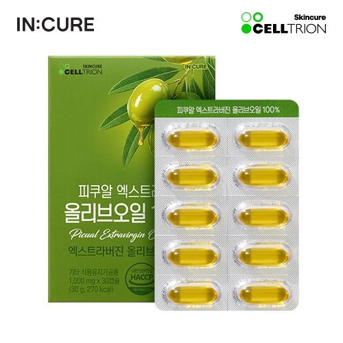 [셀트리온] 인큐어 피쿠알 엑스트라버진 올리브오일 100% (1,000mg*30캡슐)