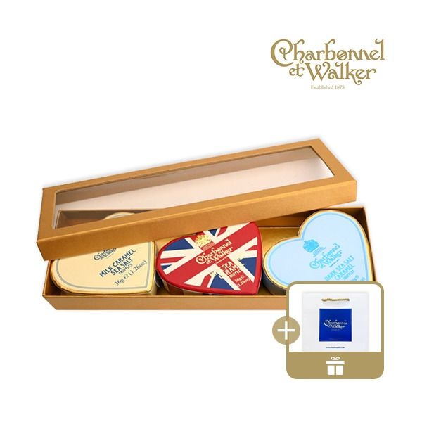 [Charbonnel et Walker Limited][샤르보넬워커] 미니 하트 트러플 초콜릿 트리오 세트 (쇼핑백 포함)