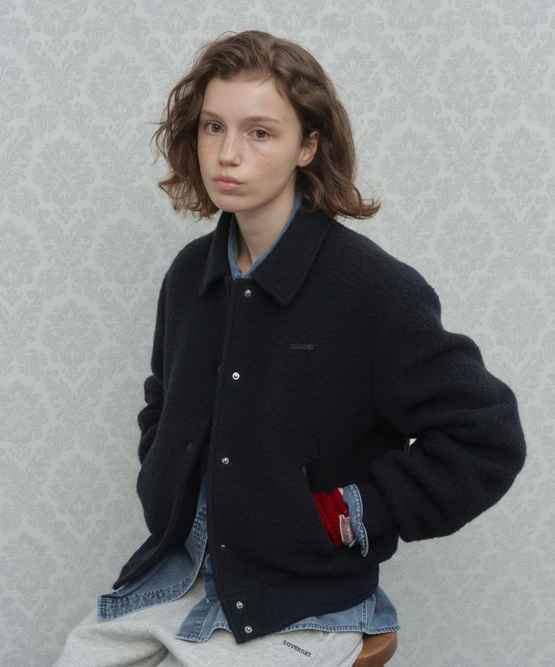 <매장정품> 커버낫 COVERNAT WOMAN 우먼 울 바시티 자켓 Dark Navy CO2504JK77DN 278508