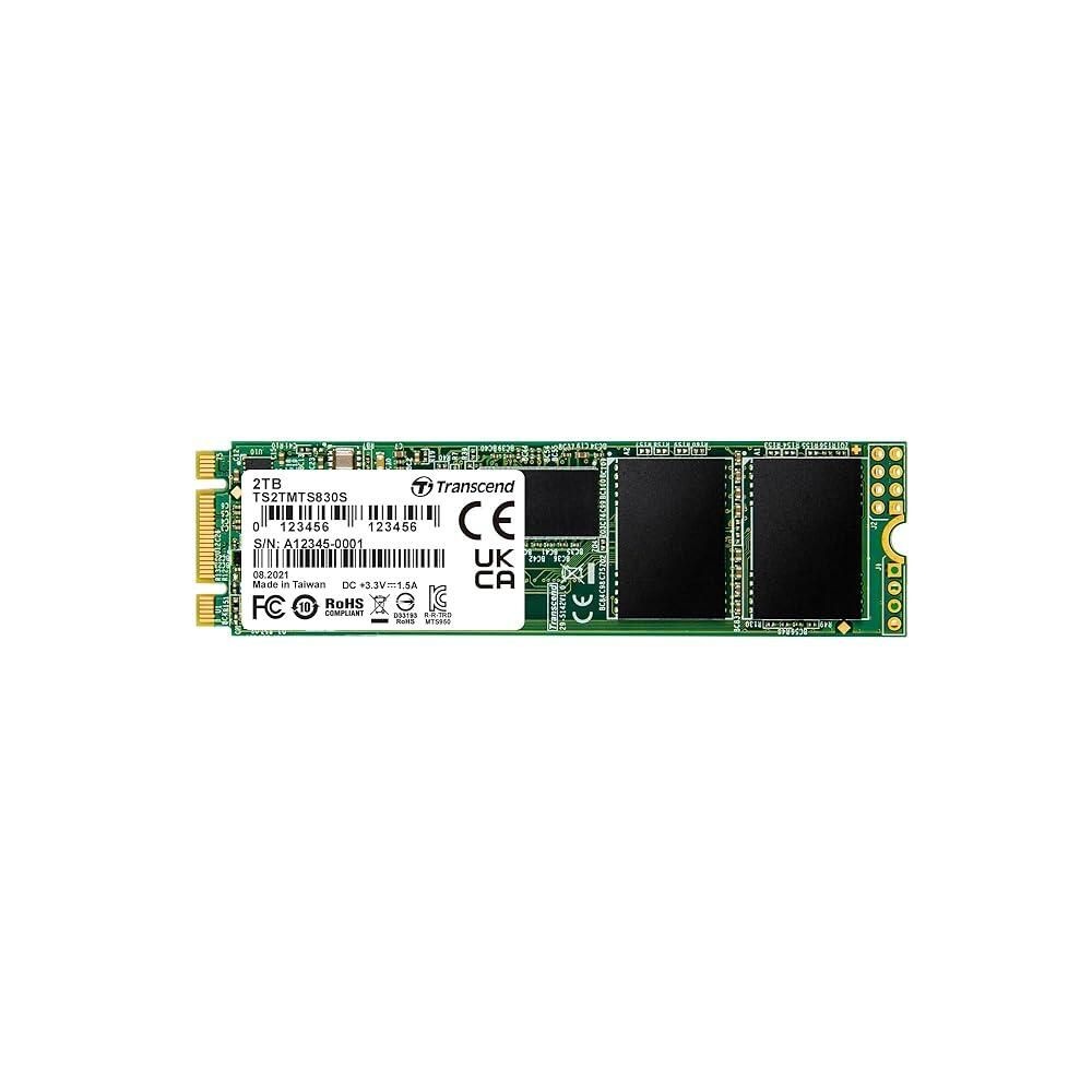 [해외] Transcend MTS830 2TB M.2 2280 SATA III SSD, Dram Cache 포함, 최대 560MB/s, 울트라북/노트북/PC/데스크톱과 호환, 3D TLC NAND 플래시