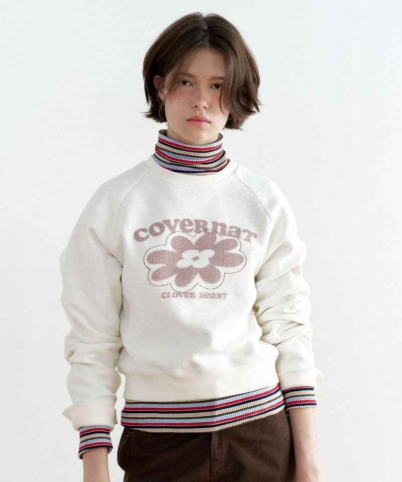 <매장정품> 커버낫 COVERNAT WOMAN 우먼 클로버 그래픽 맨투맨 Off White CO2503CR77OW 278506