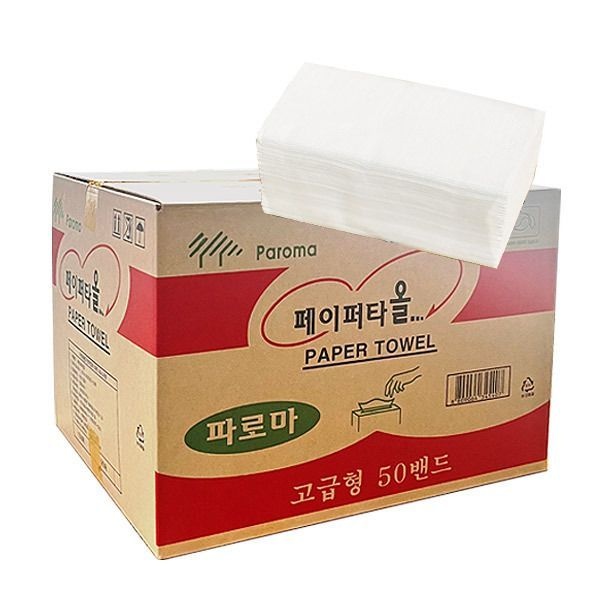 삼성테크 파로마 레드 고급형 핸드타올 5000매 천연펄프2겹 페이퍼타올 1박스