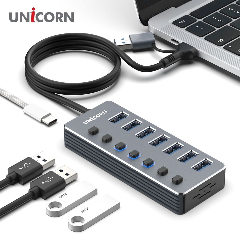 NH USB3.2 개별전원 Gen1 7포트 700SW USB허브 유니콘