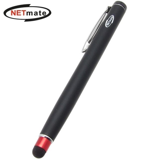 클립타입 스마트폰 터치펜 Netmate 나노섬유 블랙