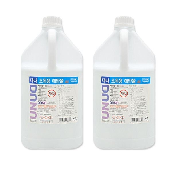 다나제약 에탄올4L 알콜83% 공간소독 2개