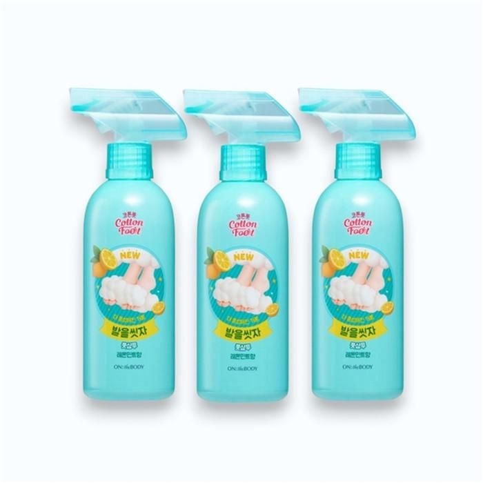 온더바디 코튼풋 발을씻자 풋샴푸 510ml 레몬 x 3개