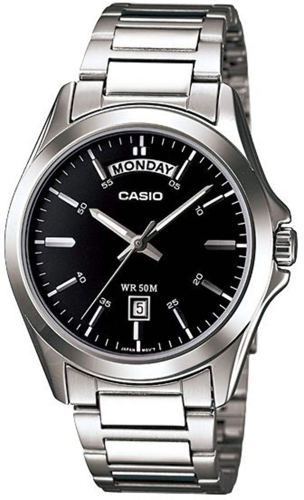 Casio [해외] 카시오 MTP1370D-1A1 남성용 클래식 데이 앤 데이트 스틸 시계 626658