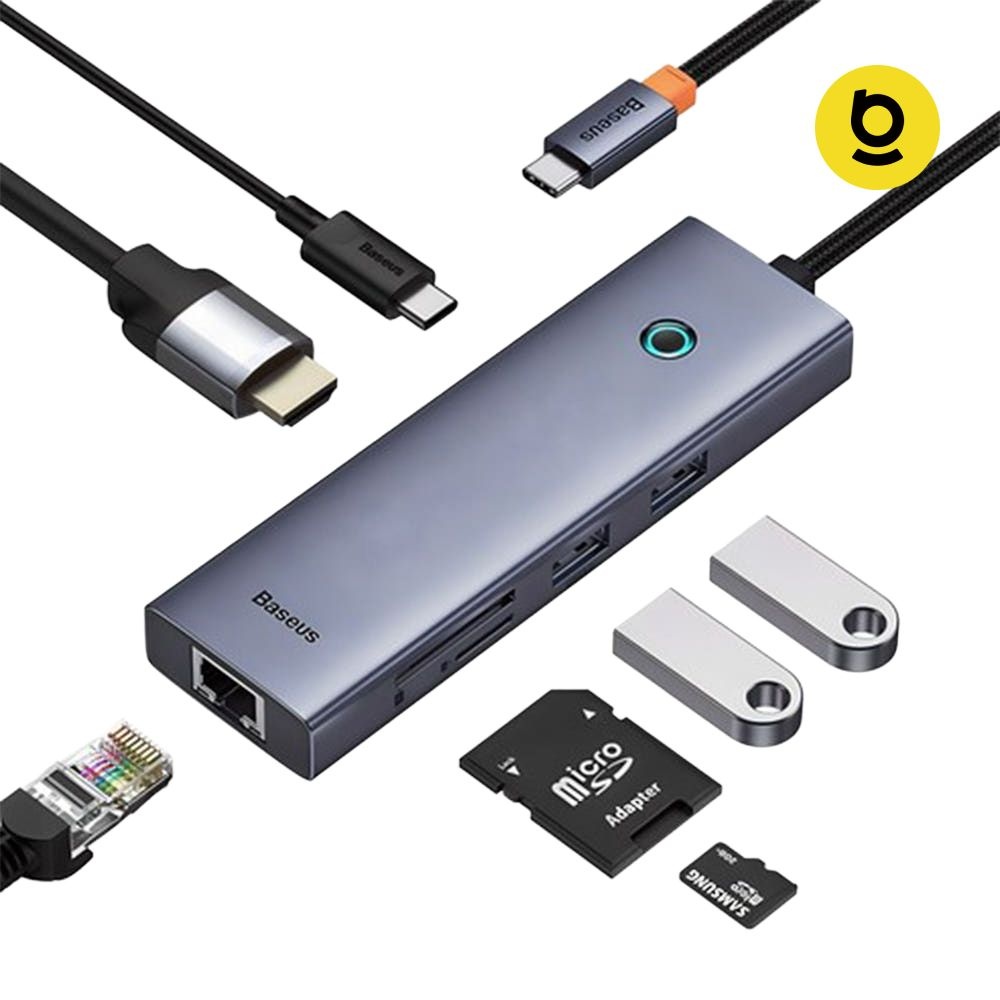 베이스어스 USB 허브 C타입 멀티 HDMI PD 100W 4K 미러링 원터치 7in1