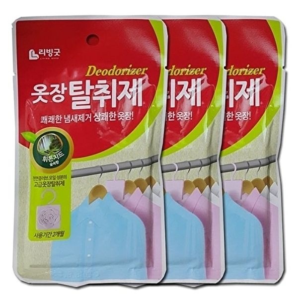 고품질 옷걸이거치형 옷장 향기 탈취제 3개 변기 W04A0FD