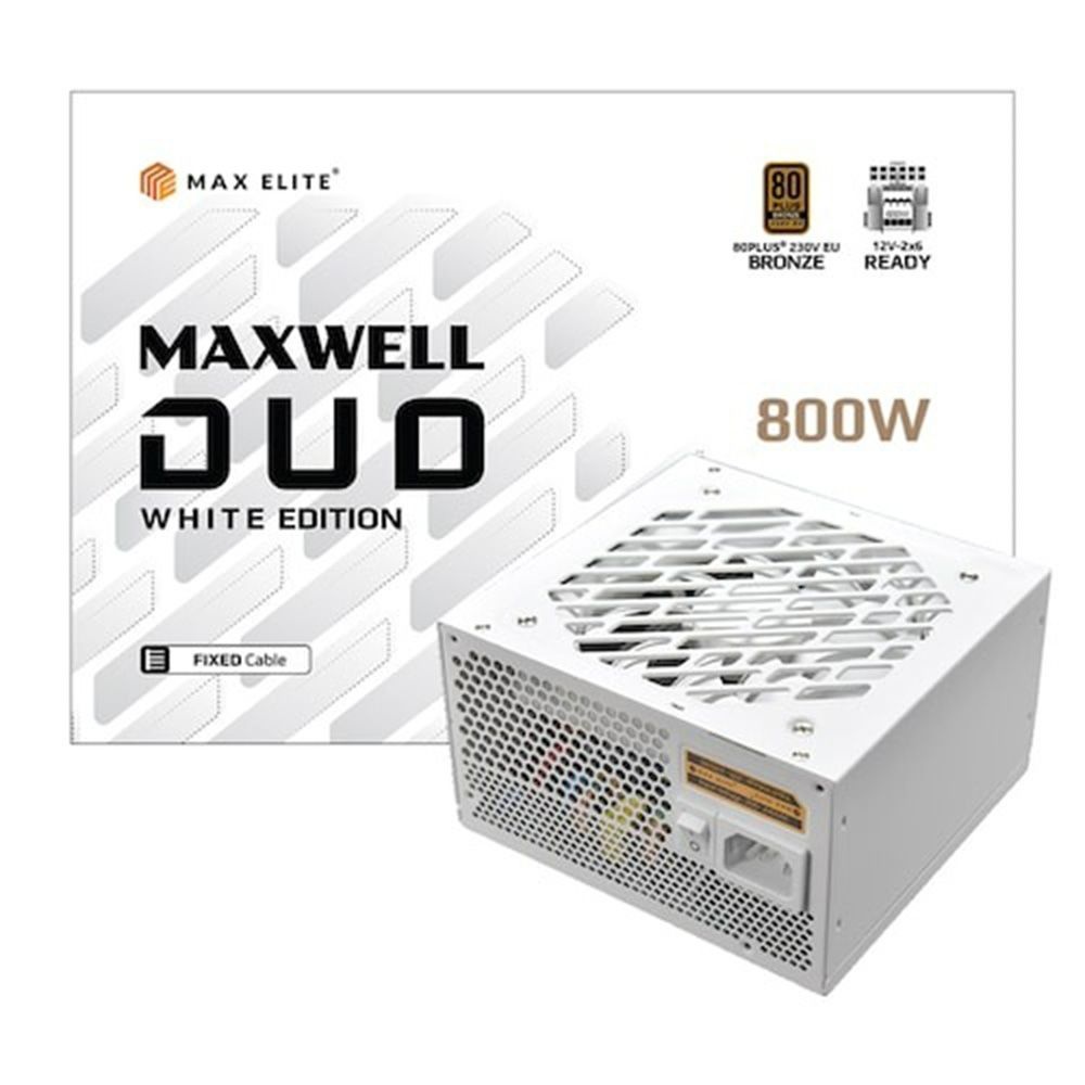 [오늘출발] 맥스엘리트 [카드추가할인] HIT 맥스엘리트 MAXWELL DUO 800W 80PLUS브론즈 PCIE5 플랫 화이트 /파워서플라이/정품/오늘출발