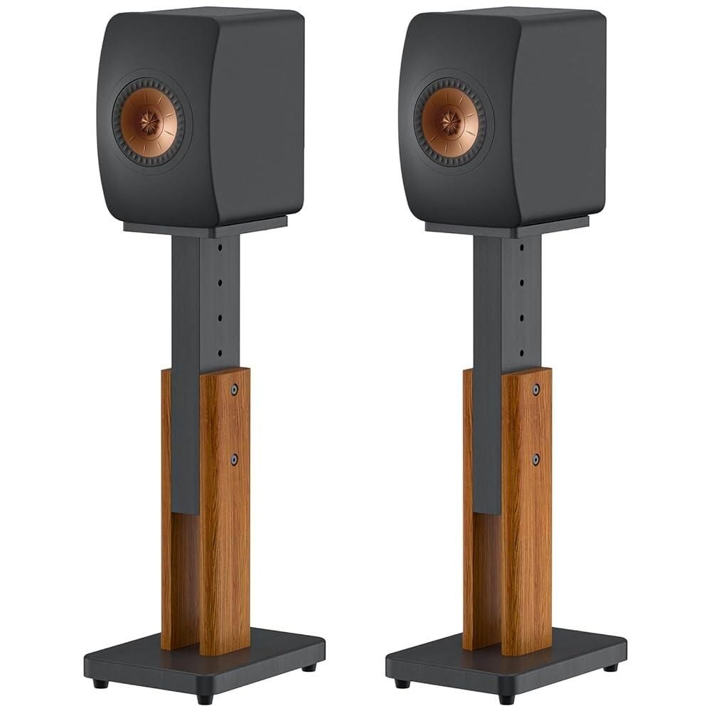 Aiweiwa [해외] [미국수입정품] Aiweiwa KEF LS50 Meta, 스탠드용 높이 조절 가능한 스피커 스탠드 쌍 - Meta용 튼튼한 우드 그레인 플로