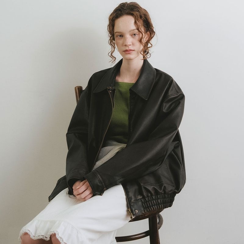 샤드라마 스페셜오더29CM3차 오버사이즈 출시 OVERSIZED WED LEATHER BOMBER JUMPER DARK BROWN 3383922 407862