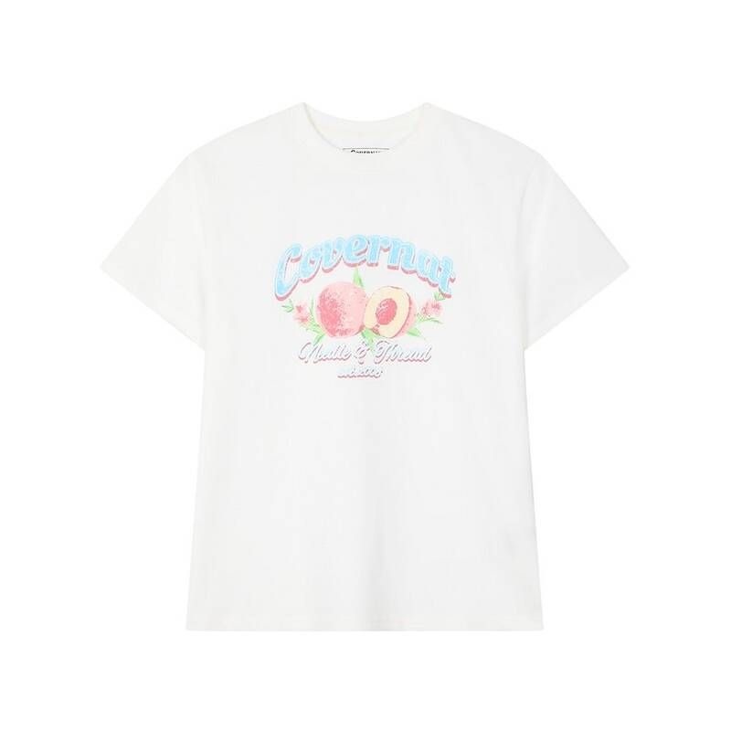 <매장정품> COVERNAT 커버낫 피치 블라썸 티셔츠 화이트 CK2602ST87WH 1610294
