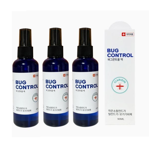 버그컨트롤 90ml 3개 이카리딘 15% 모기 진드기 기피제 캠핑 낚시 여행