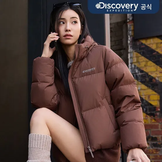 여성 올리아 글로우 다운 숏패딩 (Brown)