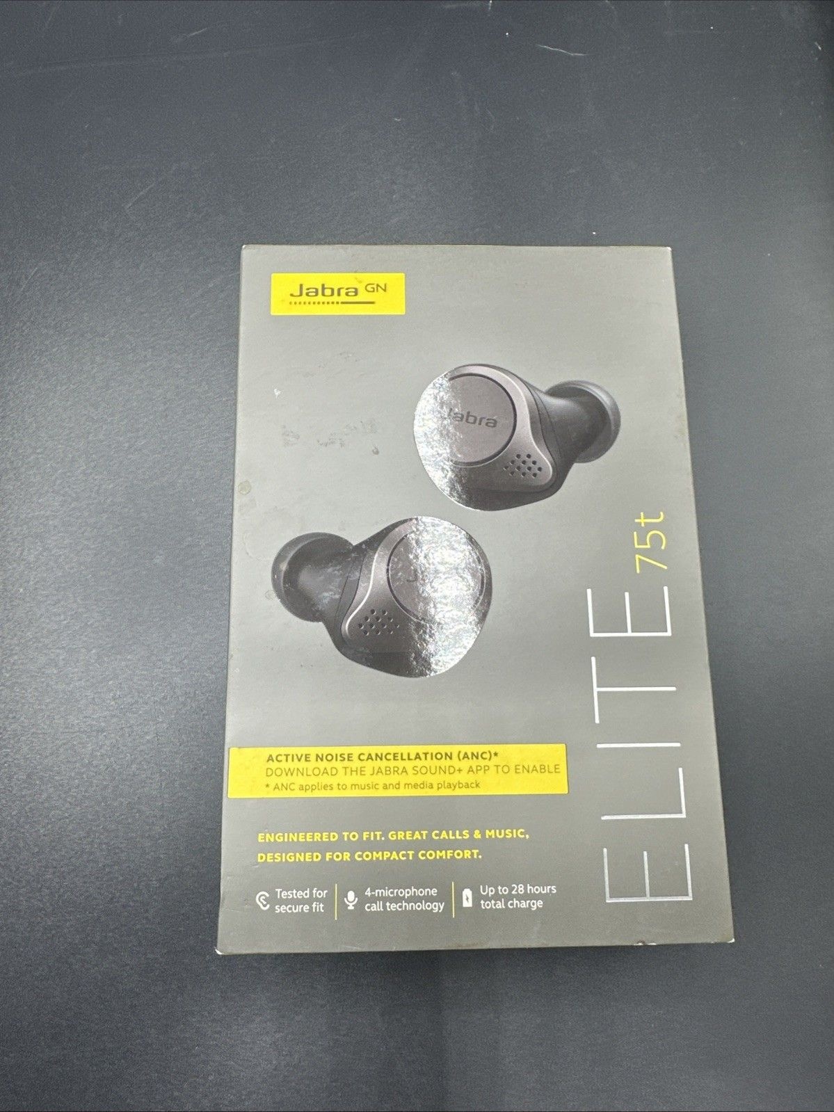 Jabra Jabra Elite 75t 인이어 액티브 노이즈 캔슬링 무선 헤드폰. 블랙-A2B 148409