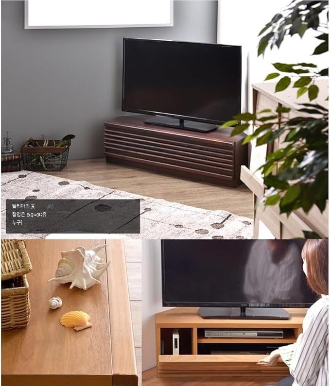 [해외] 탄수노겐 오카와 가구 원목 코너형 TV 스탠드 북유럽 스타일 일본산 오리나무 TV 거실장