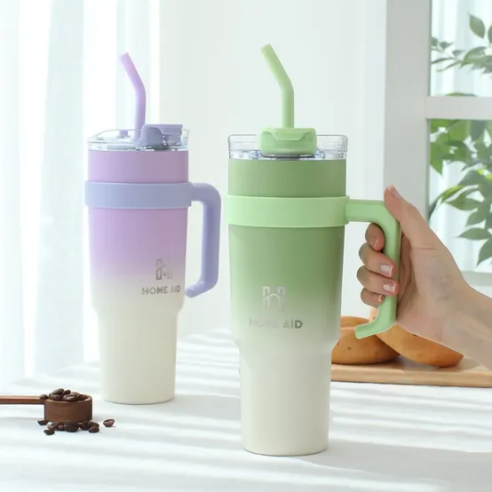 홈에이드 대용량 차량용 휴대용 스텐 304 보온 보냉 손잡이 텀블러 (1180ml)